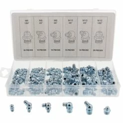 Hydraulic Grease Zerk Fitting 110-Piece Kit Straight, 90, 45 Degree ABN 0655-9329_PARENT -Injen Technology Shop abn 9329 3 large