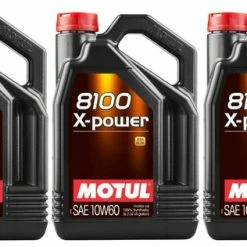 Motul 8100 X-POWER 10W60 - 15 Liters - Fully Synthetic Engine Motor Oil 3 X 5L